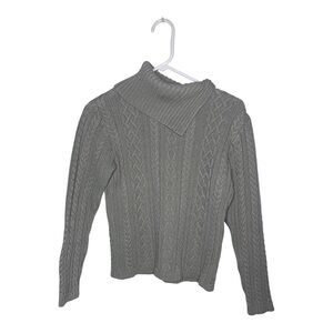 Vintage 100% Cotton Cableknit Turkeneck with asymmetrical neck